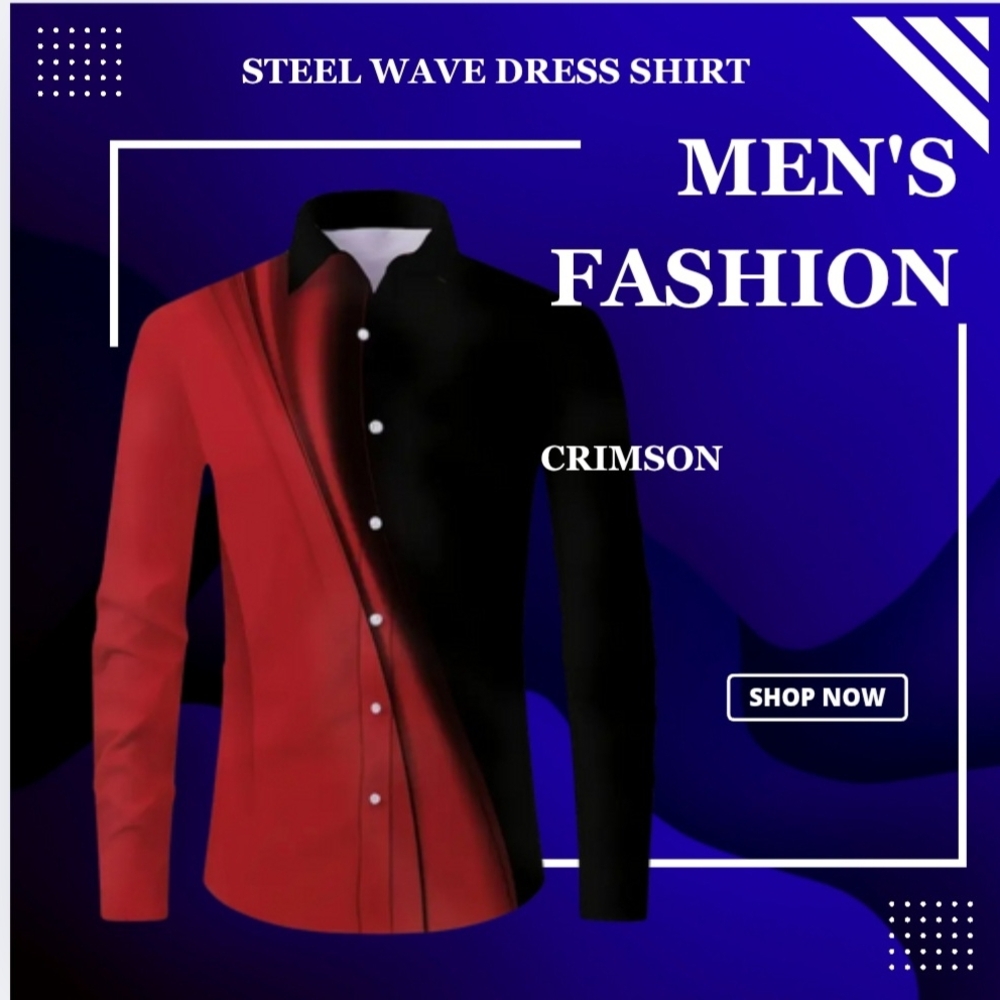 The Steel Wave Dress in CRIMSON